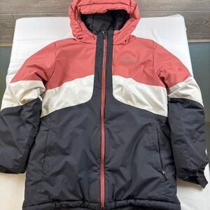 Columbia Girls Pink & Black Ski Jacket | Waterproof Winter Coat | Size XL